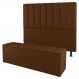 Kit Cabeceira e Baú Cama Box King Size Cora 195cm Suede Terracota - Desk Design
