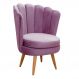Poltrona Decorativa Pétala Pés Palito - Veludo Roxo