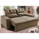 Sofá 3 Lugares Retrátil e Reclinável 1,80m Cama inBox Smal com bordado pantográfico Suede Castor