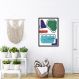 Quadro Bohemian Lines Ocean 100x70 Caixa Preto