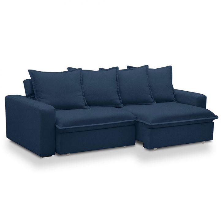 Image of Sofá 3 Lugares Retrátil E Reclinável Vicenza Veludo Azul PLA-MO895UP43ZIEMOB