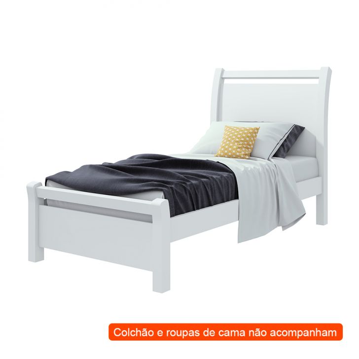 Cama Solteiro Reali Branca