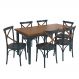 Conjunto Sala de Jantar e Cozinha Com 6 Cadeiras X Madeira Maciça Azul Petróleo