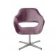 Poltrona Giratória Zara Base Cromada - Veludo Roxo