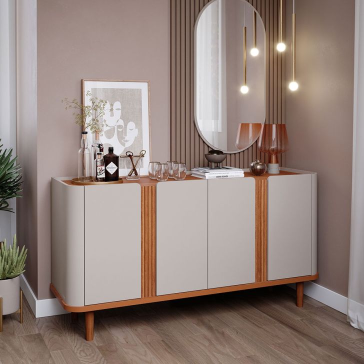 Buffet Eva 4 PT Off White e Cinamomo