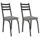 Kit 2 Cadeiras para Cozinha Tubular D-13 Nara de Aço Preto/Platina