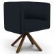 Poltrona Decorativa Sala de Estar Giratória Base Giromad Madeira Betina C-05 Corano Preto - Domi