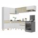 Armário de Cozinha Completa de Canto Veneza Multimóveis V2052 Branco/Dourado