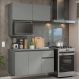Armário de Cozinha Compacta 120 cm Suspensa Cinza Nice Madesa 06