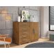 Cômoda Para Quarto 5 Gavetas 2 Portas 1,37x0,98 Freijó Móveis Araplac