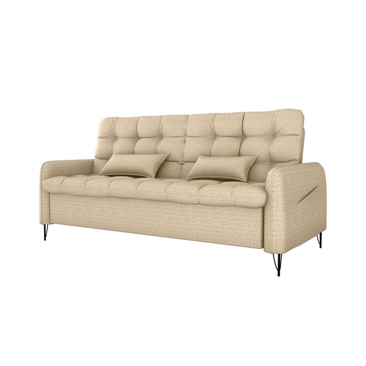 Sofá-Cama Casal 3 Lugares Pillar Linho Bege