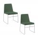 Kit 2 Cadeiras Decorativa Sala de Jantar Anne Linho Verde G17 - Gran Belo