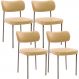 Kit 04 Cadeiras Decorativa Estofada Para Sala de Jantar Melina Base Arena L02 Couríssimo Fendi - Lyam Decor