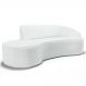 Sofá Living 2 Lugares 180cm Braço Direito Mozart D06 Sintético Branco - Mpozenato