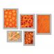 Kit Com 5 Quadros Decorativos - Laranja Sorvete Pimentão Folha - 107kq01b