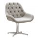 Poltrona Lua Botonê Pé Giratório De Metal - Suede Bege Claro