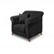 Poltrona Decorativa com 1 Almofada Armstrong Veludo Preto G63 - Gran Belo