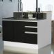 Ilha de Cozinha com Bancada e Balcão 120 cm Branco/Preto Glamy Madesa