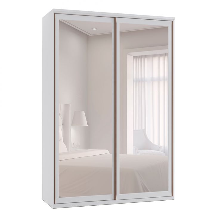 Image of Guarda-roupa Casal Com Espelho Milão Iii 2 Portas 3 Gavetas Branco PLA-PR677CL33WZYMOB