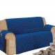Protetor Para Sofá De 04 Lugares Com Assento De 2,50M Microfibra Matelado - Azul