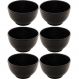 6 Tigelas de Cerâmica Pretas 680ml Bowls Sopas Restaurante Sushi Lyor