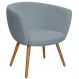 Poltrona Decorativa Isis Pés Palito Castanho Bouclé Azul Claro - Nexta Casa