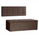 Kit Painel e Calçadeira Baú Solteiro 0,90m Roma Suede Marrom - Pallazio