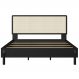Cama Quenn Palhinha Oslo 27056 Pes Madeira 152 cm Nero Artesano