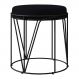 Puff Decorativo Aramado Preto Zaya L02 Suede Preto - Lyam Decor