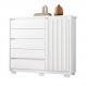 Cômoda Sapateira Duetto 1 Porta Ripada e 5 Gavetas Branco - Móveis Albatroz