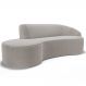 Sofá 3 Lugares Curvo Sala de Estar Living Firenze Direito D02 Bouclê Bege 210 cm B-62 - Lyam