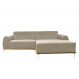 Sofá 3 Lugares Molino com Chaise Direito Veludo Creme e Dourado