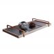 Bandeja Espelhada MDF Laqueado Off White com Alça em Metal Cobre
