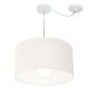Pendente Cilíndrico Com Desvio Md-4229 Cúpula em Tecido 45x30cm Branco - Bivolt