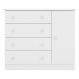 Cômoda Infantil Doce Sonho 1 Porta 4 Gavetas Branco - Qmovi