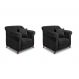 Conjunto com 2 Poltronas Abruzzo Veludo Preta