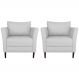 Kit 02 Poltronas Decorativas Sala de Estar Pés Palito Lubbock Couro Branco G58 - Gran Belo