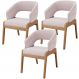 Kit 03 Cadeiras de Jantar e Estar Living Estofada Lince L02 Suede Rosê - Lyam Decor
