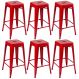 Kit 6 banquetas altas Iron Tolix 76 cm Vermelho