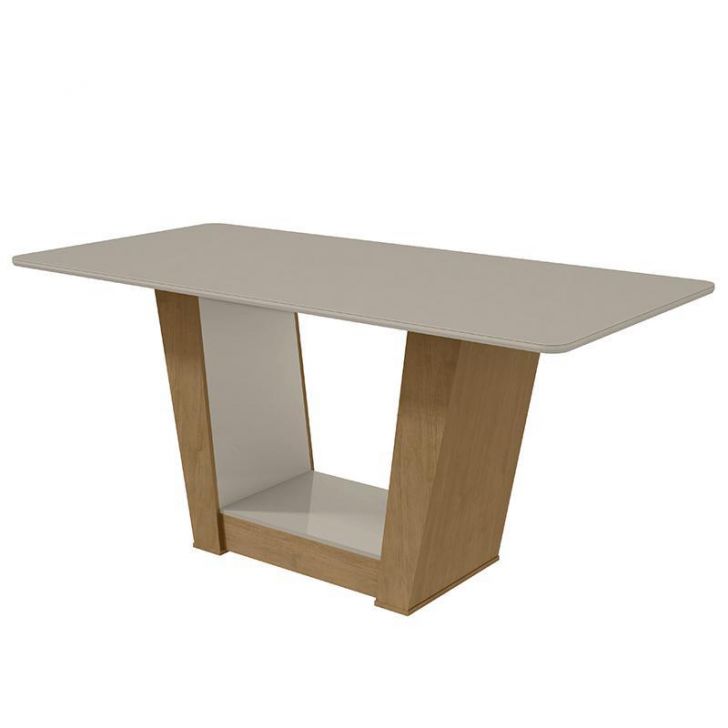 Mesa de Jantar Apogeu 160x80 Amêndoa/Off White - Móveis Lopas