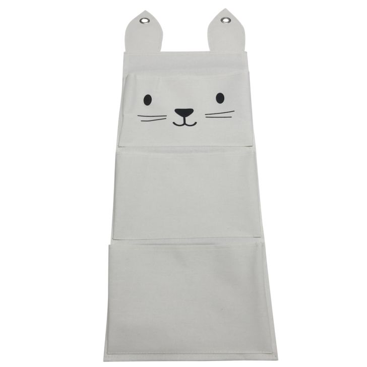 Cesto de Parede Coelho Algodão Branco 27 cm