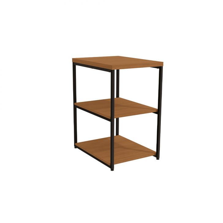 Mesa Lateral Retangular Goya Canela e Preta 45 cm