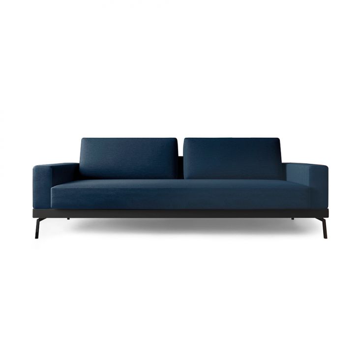 Sofá 3 Lugares Franccesco Linho Azul 180 Cm