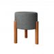 Puff Banqueta Redondo Thor Decorativo Quarto Sala Luxo Cinza