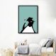 Quadro Infantil Cartoon Pinguim 60x43 Caixa Preto