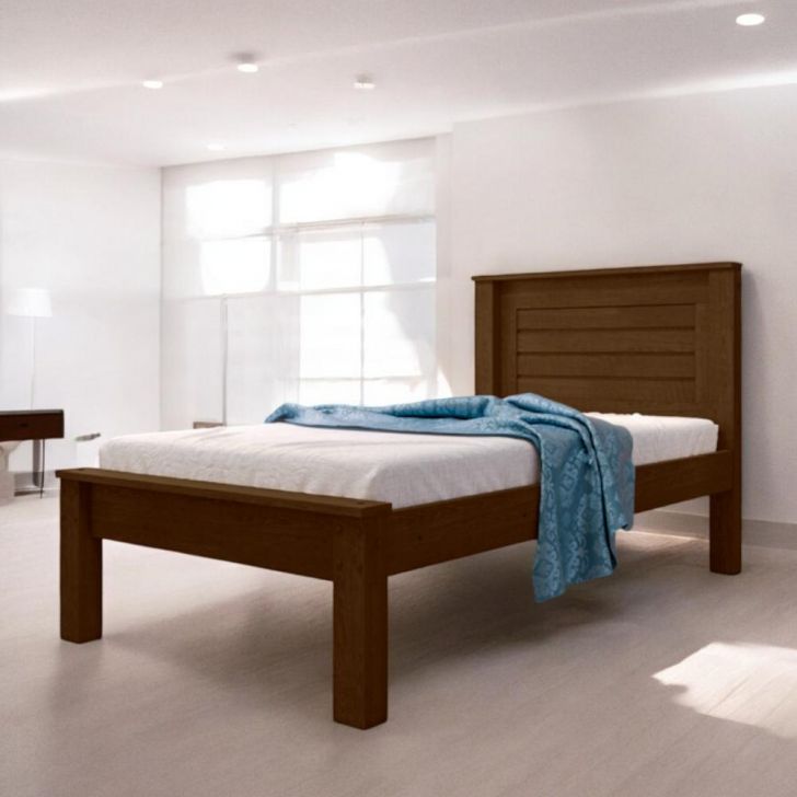 Cama Solteiro Confortável E Moderna Luz Malbec