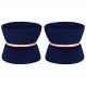 Kit 02 Puffs Decorativo Sala de Estar 45cm Dhaka Veludo Azul Marinho G15 - Gran Belo