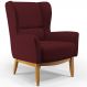 Poltrona Decorativa Para Sala de Estar Milena D02 Base de Madeira Veludo Marsala C-278 - Lyam Decor