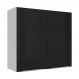 Armário Aéreo 70 cm 2 Portas Branco/Preto Lux Madesa