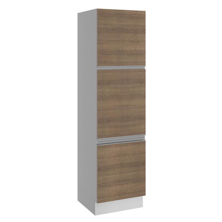 Paneleiro Armário de Cozinha 60 cm 3 Portas Branco/Rustic Glamy Madesa